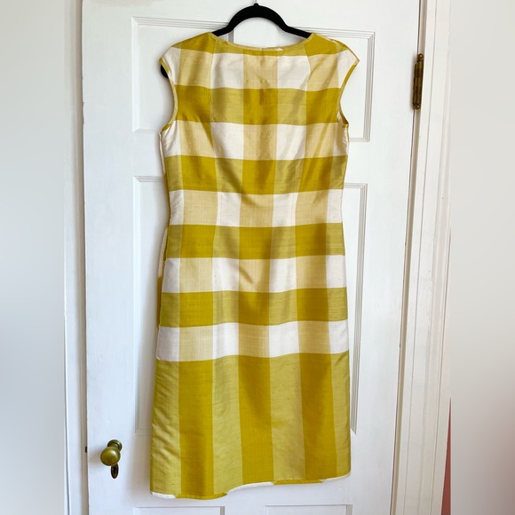 Vintage Star of Siam yellow gold gingham silk dress - Picture 3 of 10